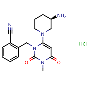 Chemical structure of Alogliptin hydrochloride , CAS 1246610-75-2, AChemBlock 10002