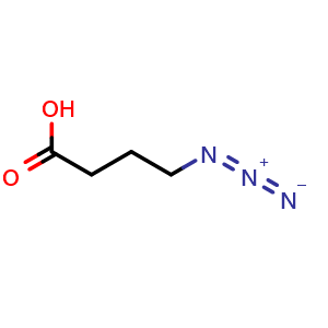 Chemical structure of 4-Azidobutanoic acid , CAS 54447-68-6, AChemBlock 10015