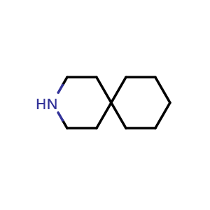 Chemical structure of 3-Azaspiro[5.5]undecane , CAS 180-44-9, AChemBlock 10053