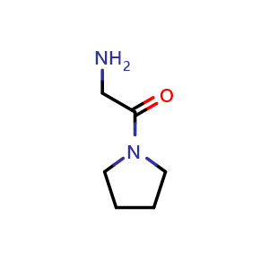 Chemical structure of 2-Oxo-2-pyrrolidin-1-ylethanamine , CAS 24152-95-2, AChemBlock 10067