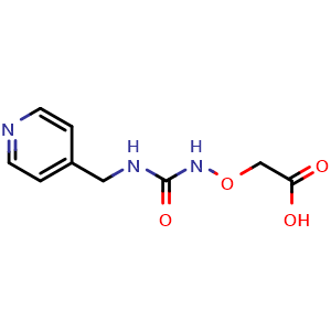 Chemical structure of 2-((3-(Pyridin-4-ylmethyl)ureido)oxy)acetic acid , CAS 1198779-60-0, AChemBlock 10079