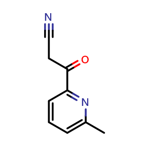 Chemical structure of 6-Methyl-b-oxo-2-Pyridinepropanenitrile , CAS 868395-53-3, AChemBlock 10117