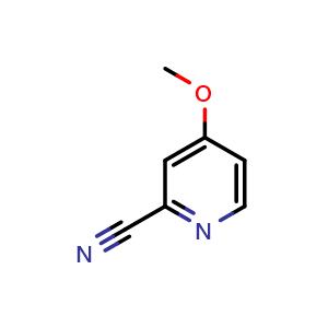 Chemical structure of 4-Methoxypyridine-2-carbonitrile , CAS 36057-44-0, AChemBlock 10122