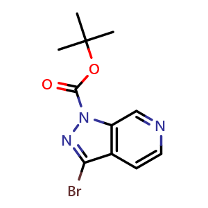 Chemical structure of 1-Boc-3-bromo-6-aza-1H-indazole , CAS 1286755-24-5, AChemBlock 10126