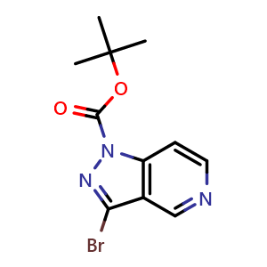 Chemical structure of 1-Boc-3-bromo-5-aza-1H-indazole , CAS 1286753-97-6, AChemBlock 10131