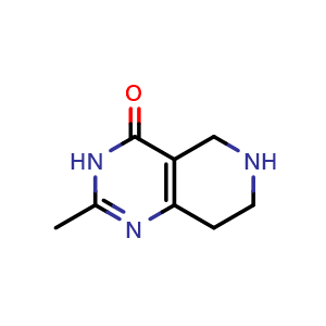 Chemical structure of 2-Methyl-5,6,7,8-tetrahydropyrido[4,3-d]pyrimidin-4(3h)-one , CAS 134201-14-2, AChemBlock 10186