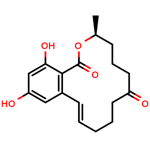 Chemical structure of Zearalenone , CAS 17924-92-4, AChemBlock 10255
