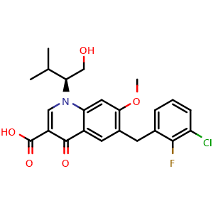 Chemical structure of Elvitegravir , CAS 697761-98-1, AChemBlock 10316