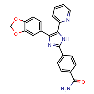 Chemical structure of SB-431542 , CAS 301836-41-9, AChemBlock 10375