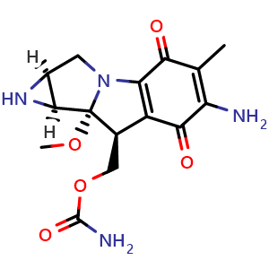 Chemical structure of Mitomycin C , CAS 50-07-7, AChemBlock 10408