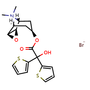 Chemical structure of Tiotropium bromide , CAS 136310-93-5, AChemBlock 10418