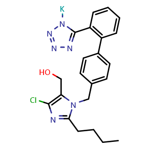 Chemical structure of Losartan potassium , CAS 124750-99-8, AChemBlock 10436