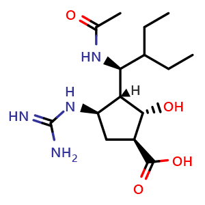 Chemical structure of Peramivir , CAS 330600-85-6, AChemBlock 10461