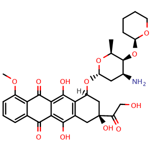 Chemical structure of Pirarubicin , CAS 72496-41-4, AChemBlock 10468