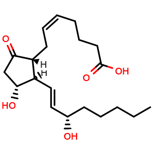 Chemical structure of Prostaglandin E2 , CAS 363-24-6, AChemBlock 10471