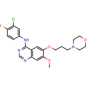 Chemical structure of Gefitinib , CAS 184475-35-2, AChemBlock 10496