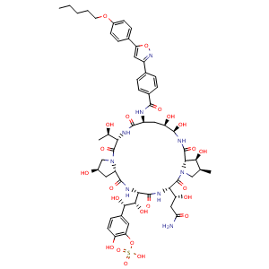 Chemical structure of Micafungin , CAS 235114-32-6, AChemBlock 10528