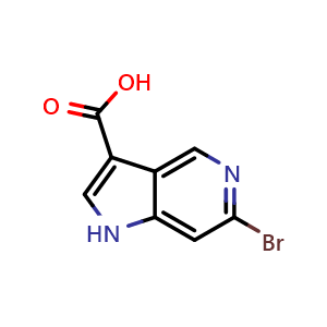 Chemical structure of 6-Bromo-5-azaindole-3-carboxylic acid , CAS 1000341-77-4, AChemBlock 10560