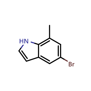 Chemical structure of 5-Bromo-7-methyl-indole , CAS 15936-81-9, AChemBlock 10563