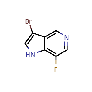 Chemical structure of 3-Bromo-7-fluoro-5-azaindole , CAS 1190320-09-2, AChemBlock 10565