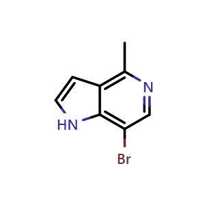 Chemical structure of 4-Methy-7-bromo-5-azaindole , CAS 1082042-20-3, AChemBlock 10572