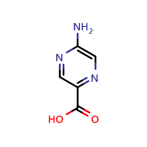 Chemical structure of 5-Amino-pyrazine-2-carboxylic acid , CAS 40155-43-9, AChemBlock 10608