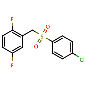 Chemical structure of 2-((4-Chlorophenylsulfonyl)methyl)-1,4-difluorobenzene , CAS 470716-51-9, AChemBlock 10625