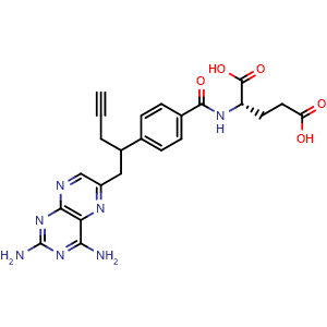 Chemical structure of 10-Propargyl-10-deazaaminopterin , CAS 146464-95-1, AChemBlock 10627
