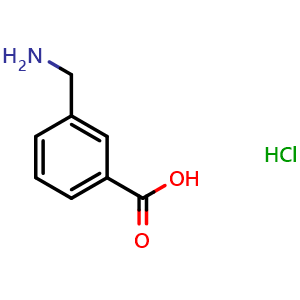 Chemical structure of 3-Aminomethylbenzoic acid HCl , CAS 876-03-9, AChemBlock 10633
