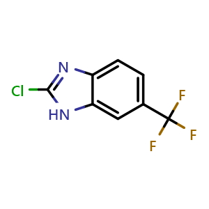 Chemical structure of 2-Chloro-6-(trifluoromethyl)-1H-benzimidazole , CAS 86604-86-6, AChemBlock 10635