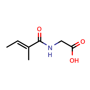 Chemical structure of N-Tigloylglycine , CAS 35842-45-6, AChemBlock 10654