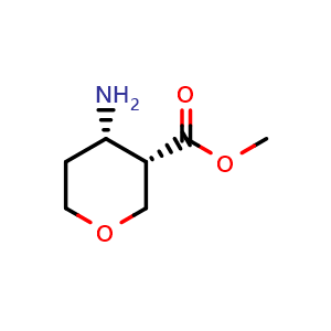 Chemical structure of methyl (3S,4S)-4-aminotetrahydro-2H-pyran-3-carboxylate , CAS 785776-21-8, AChemBlock 10674