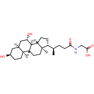 Chemical structure of Glycoursodeoxycholic Acid , CAS 64480-66-6, AChemBlock 10726