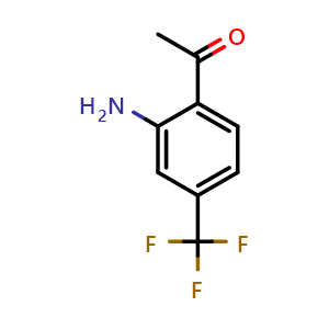 Chemical structure of Ethanone,1-[2-amino-4-(trifluoromethyl)phenyl]- , CAS 37885-07-7, AChemBlock 10727