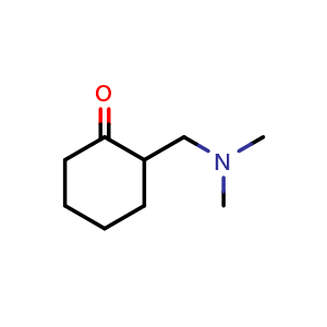 Chemical structure of 2-((dimethylamino)methyl)cyclohexan-1-one , CAS 15409-60-6, AChemBlock 10756