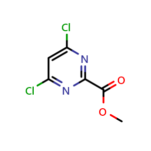 Chemical structure of Methyl 4,6-dichloropyrimidine-2-carboxylate , CAS 811450-22-3, AChemBlock 10759