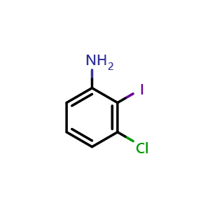 Chemical structure of 3-Chloro-2-iodoaniline , CAS 70237-25-1, AChemBlock 10780