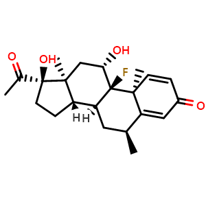 Chemical structure of Fluorometholone , CAS 426-13-1, AChemBlock 10791