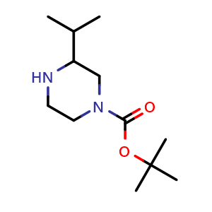 Chemical structure of 1-Boc-3-isopropyl-piperazine , CAS 502649-32-3, AChemBlock A-217