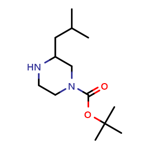 Chemical structure of 1-Boc-3-isobutyl-piperazine , CAS 78551-93-6, AChemBlock A-232