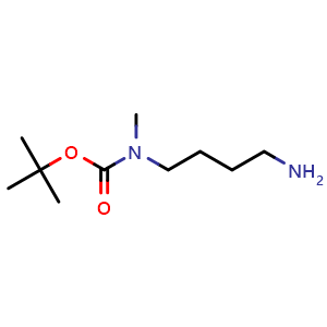 Chemical structure of tert-Butyl N-(4-aminopropyl)-N-methyl carbamic acid , CAS 144222-23-1, AChemBlock A-458