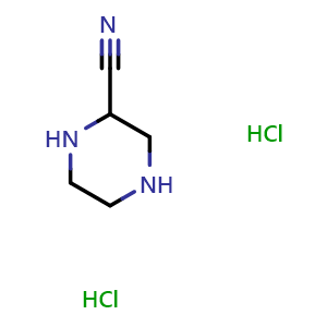 Chemical structure of 2-Cyanopiperazine dihydrochloride , CAS 187589-35-1, AChemBlock A-503