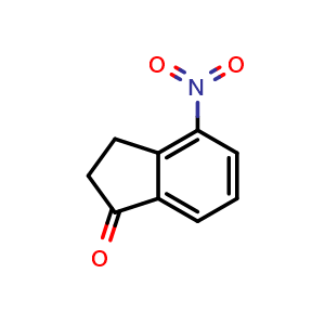 Chemical structure of 2,3-Dihydro-4-nitroinden-1-one , CAS 24623-25-4, AChemBlock A-508