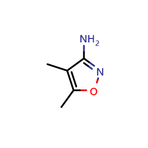 Chemical structure of 4,5-Dimethylisoxazol-3-amine , CAS 13999-39-8, AChemBlock A-570