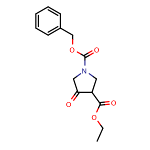 Chemical structure of Ethyl N-Cbz-4-oxopyrrolidine-3-carboxylate , CAS 51814-19-8, AChemBlock A-601