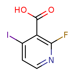 Chemical structure of 2-Fluoro-4-iodonicotinic acid , CAS 884494-51-3, AChemBlock A-622