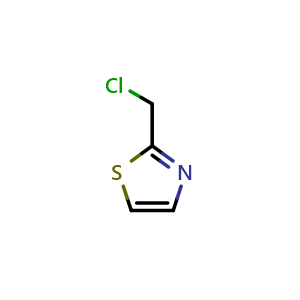 Chemical structure of 2-Chloromethyl-thiazole , CAS 3364-78-1, AChemBlock A-634