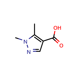 Chemical structure of 1,5-Dimethyl-1H-pyrazole-4-carboxylic acid , CAS 31728-75-3, AChemBlock A-649