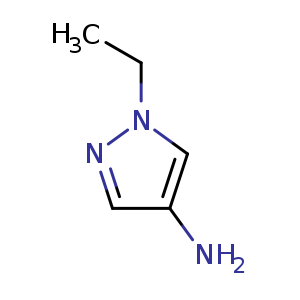 Chemical structure of 1-Ethyl-1H-pyrazol-4-amine , CAS 876343-24-7, AChemBlock A-663