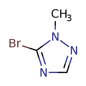Chemical structure of 5-Bromo-1-methyl-1,2,4-triazole , CAS 16681-72-4, AChemBlock A-691